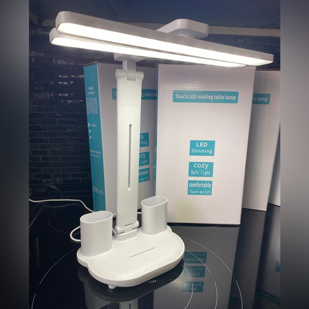 LIGHT -Adjustable White LED Desk Lamp with Organizer